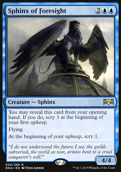Sphinx of Foresight, Ravnica Allegiance #55, Magic: The Gathering card