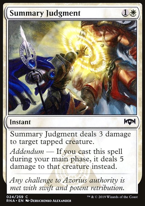 Summary Judgment, Ravnica Allegiance #24, Magic: The Gathering card