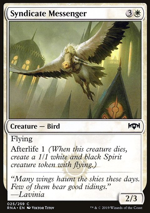 Syndicate Messenger, Ravnica Allegiance #25, Magic: The Gathering card
