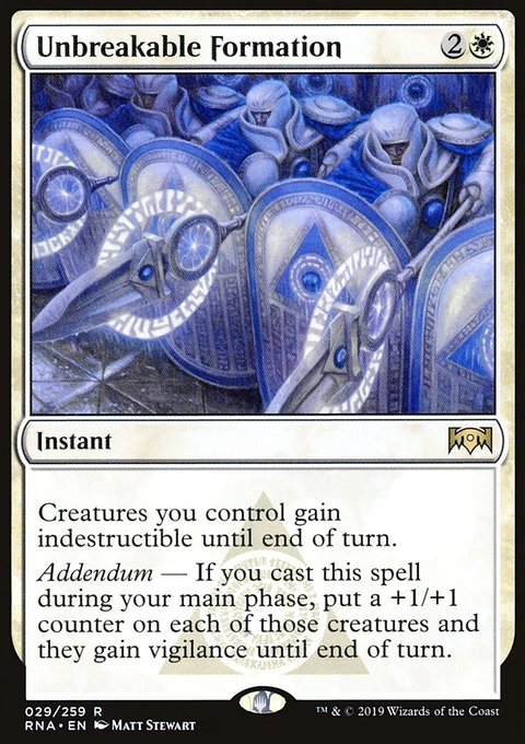 Unbreakable Formation, Ravnica Allegiance #29, Magic: The Gathering card
