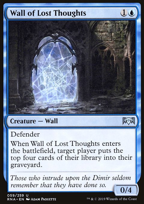 Wall of Lost Thoughts, Ravnica Allegiance #59, Magic: The Gathering card
