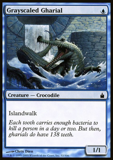 Grayscaled Gharial, Ravnica: City of Guilds #52, Magic: The Gathering card