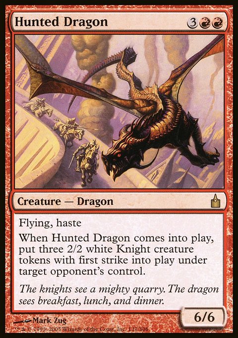 Hunted Dragon, Ravnica: City of Guilds #131, Magic: The Gathering card