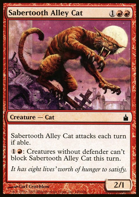 Sabertooth Alley Cat, Ravnica: City of Guilds #140, Magic: The Gathering card