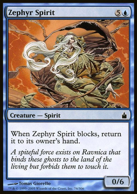 Zephyr Spirit, Ravnica: City of Guilds #76, Magic: The Gathering card