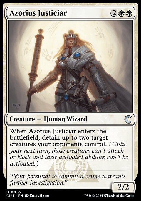 Azorius Justiciar, Ravnica: Clue Edition #55, Magic: The Gathering card