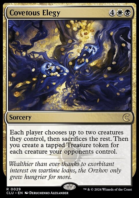 Covetous Elegy, Ravnica: Clue Edition #29, Magic: The Gathering card
