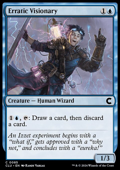Erratic Visionary, Ravnica: Clue Edition #85, Magic: The Gathering card