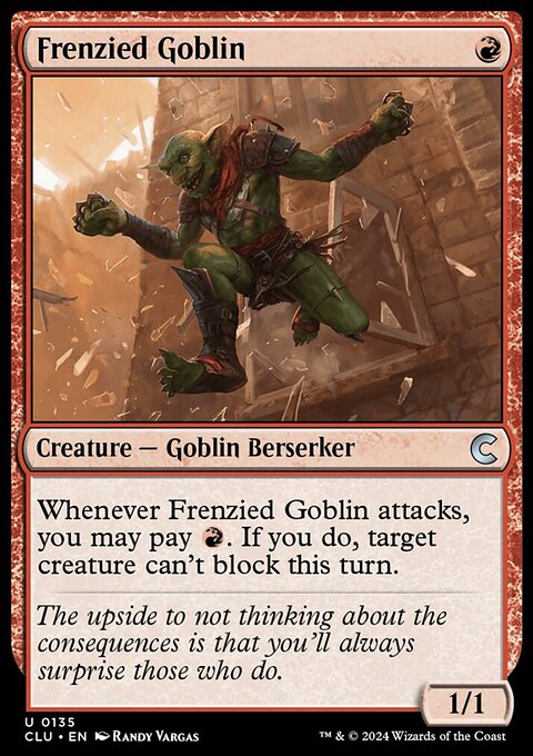 Frenzied Goblin, Ravnica: Clue Edition #135, Magic: The Gathering card