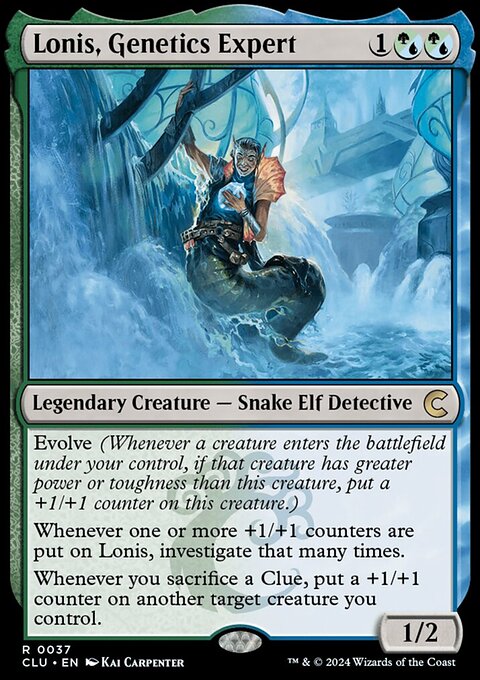 Lonis, Genetics Expert, Ravnica: Clue Edition #37, Magic: The Gathering card