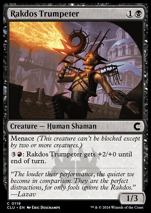 Rakdos Trumpeter, Ravnica: Clue Edition #119, Magic: The Gathering card