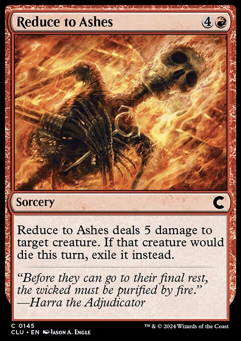Reduce to Ashes, Ravnica: Clue Edition #145, Magic: The Gathering card