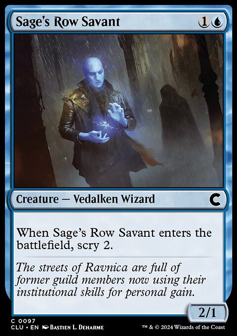 Sage's Row Savant, Ravnica: Clue Edition #97, Magic: The Gathering card