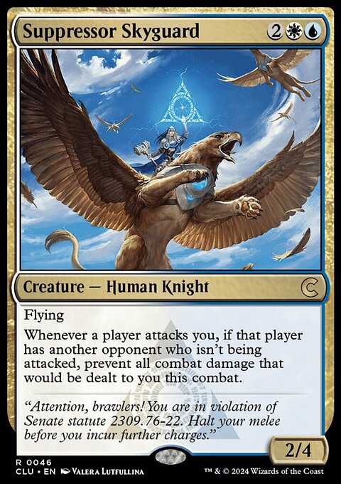 Suppressor Skyguard, Ravnica: Clue Edition #46, Magic: The Gathering card