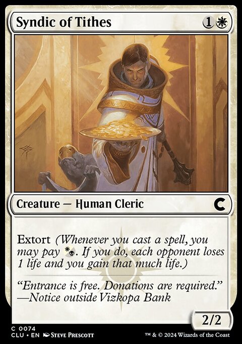 Syndic of Tithes, Ravnica: Clue Edition #74, Magic: The Gathering card