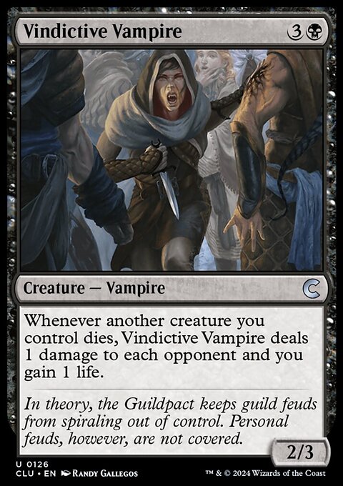 Vindictive Vampire, Ravnica: Clue Edition #126, Magic: The Gathering card