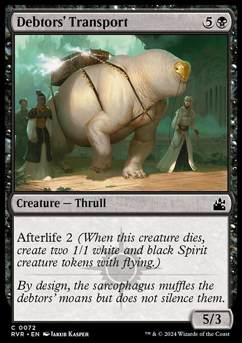 Debtors' Transport, Ravnica Remastered #72, Magic: The Gathering card
