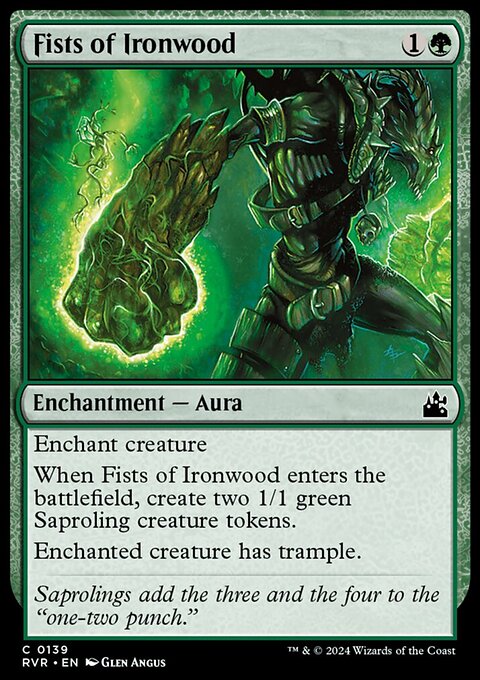 Fists of Ironwood, Ravnica Remastered #139, Magic: The Gathering card