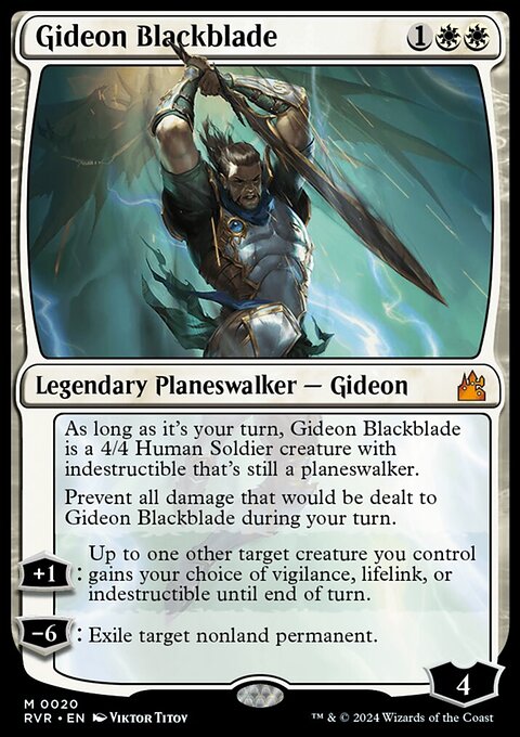 Gideon Blackblade, Ravnica Remastered #20, Magic: The Gathering card