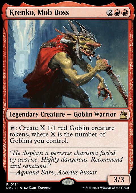 Krenko, Mob Boss, Ravnica Remastered #114, Magic: The Gathering card