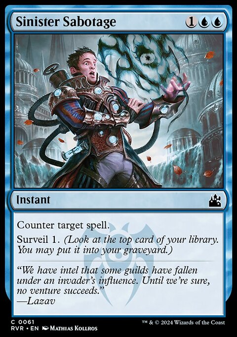 Sinister Sabotage, Ravnica Remastered #61, Magic: The Gathering card