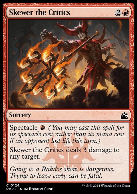 Skewer the Critics, Ravnica Remastered #124, Magic: The Gathering card