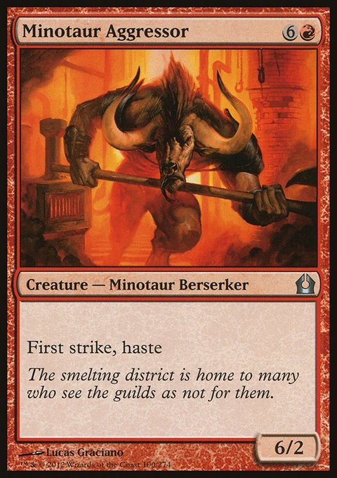 Minotaur Aggressor, Return to Ravnica #100, Magic: The Gathering card