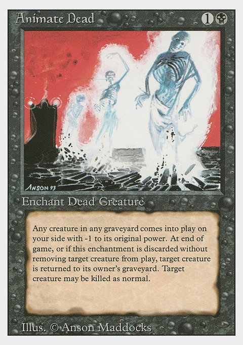 Animate Dead, Revised Edition #93, Magic: The Gathering card