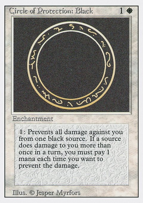 Circle of Protection: Black, Revised Edition #9, Magic: The Gathering card