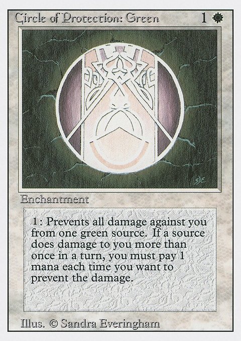 Circle of Protection: Green, Revised Edition #11, Magic: The Gathering card