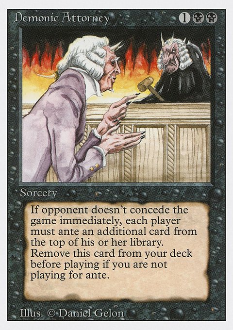 Demonic Attorney, Revised Edition #103, Magic: The Gathering card