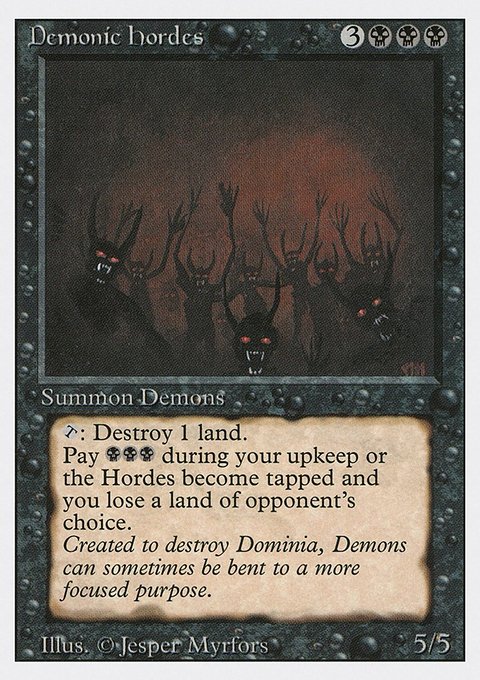 Demonic Hordes, Revised Edition #104, Magic: The Gathering card