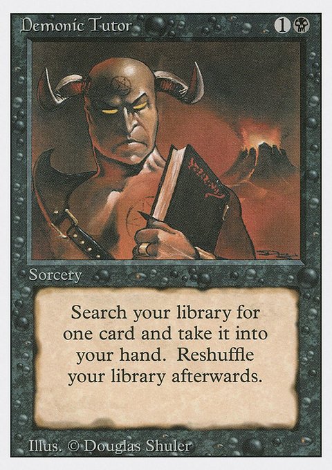 Demonic Tutor, Revised Edition #105, Magic: The Gathering card