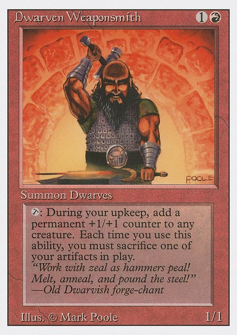 Dwarven Weaponsmith, Revised Edition #145, Magic: The Gathering card