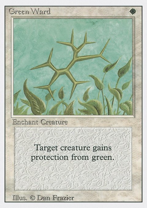 Green Ward, Revised Edition #20, Magic: The Gathering card