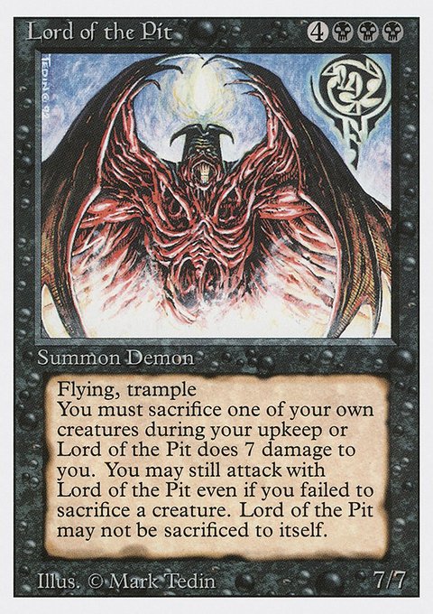 Lord of the Pit, Revised Edition #116, Magic: The Gathering card
