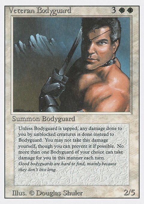 Veteran Bodyguard, Revised Edition #42, Magic: The Gathering card