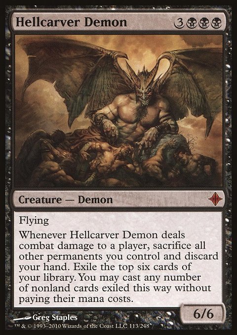 Hellcarver Demon, Rise of the Eldrazi #113, Magic: The Gathering card