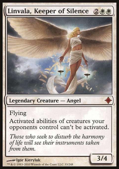 Linvala, Keeper of Silence, Rise of the Eldrazi #33, Magic: The Gathering card