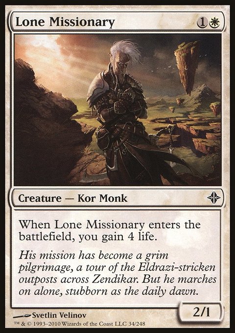 Lone Missionary, Rise of the Eldrazi #34, Magic: The Gathering card
