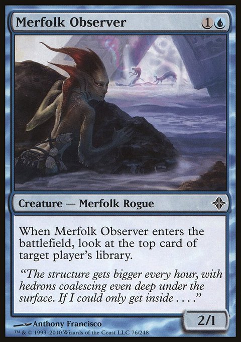 Merfolk Observer, Rise of the Eldrazi #76, Magic: The Gathering card
