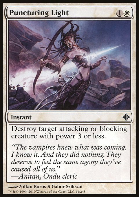 Puncturing Light, Rise of the Eldrazi #41, Magic: The Gathering card