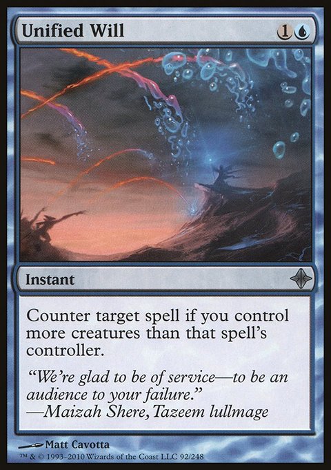 Unified Will, Rise of the Eldrazi #92, Magic: The Gathering card