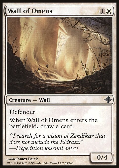 Wall of Omens, Rise of the Eldrazi #53, Magic: The Gathering card