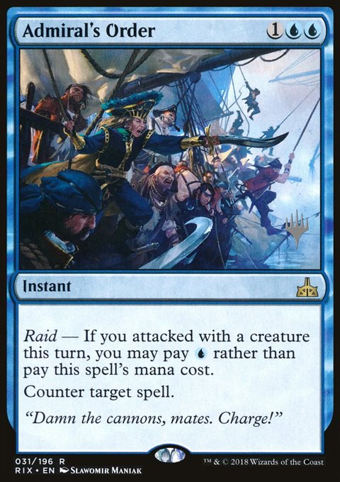 Admiral's Order, Rivals of Ixalan Promos #31p, Magic: The Gathering card