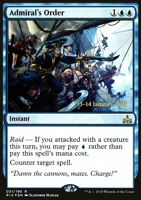 Admiral's Order, Rivals of Ixalan Promos #31s, Magic: The Gathering card