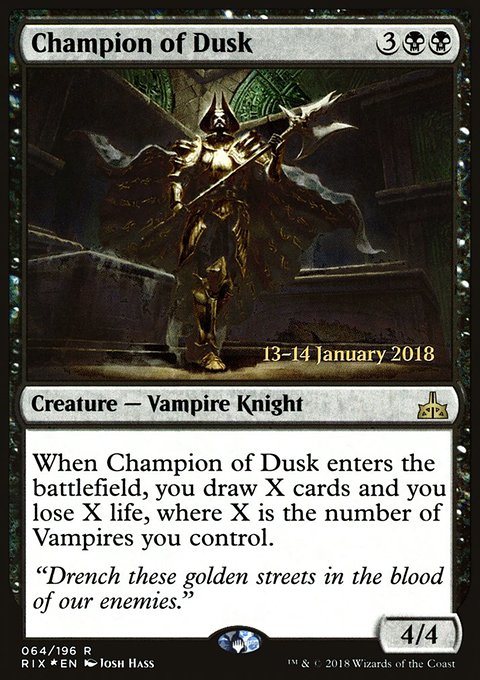 Champion of Dusk, Rivals of Ixalan Promos #64s, Magic: The Gathering card
