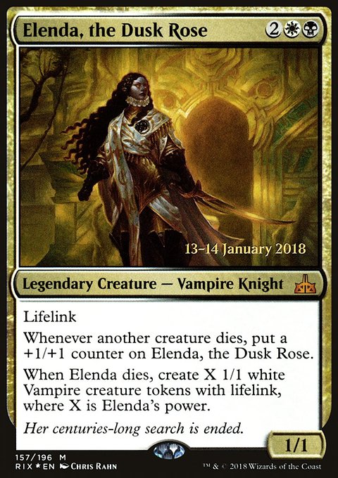 Elenda, the Dusk Rose, Rivals of Ixalan Promos #157s, Magic: The Gathering card