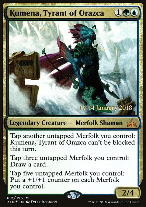 Kumena, Tyrant of Orazca, Rivals of Ixalan Promos #162s, Magic: The Gathering card