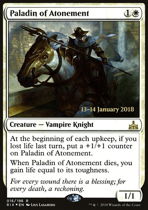 Paladin of Atonement, Rivals of Ixalan Promos #16s, Magic: The Gathering card